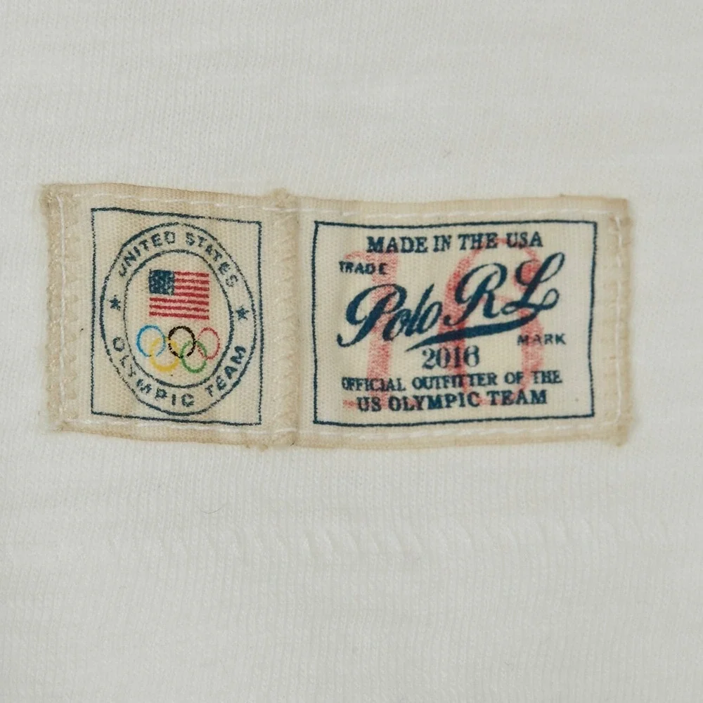 Polo Ralph Lauren T-Shirt Mens L White‎ 2016 USA Olympic Team Graphic Cotton